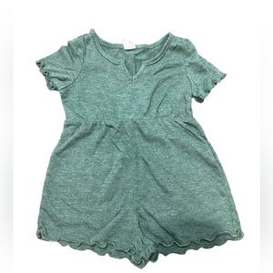 Baby girl lettuce trim notched neck.